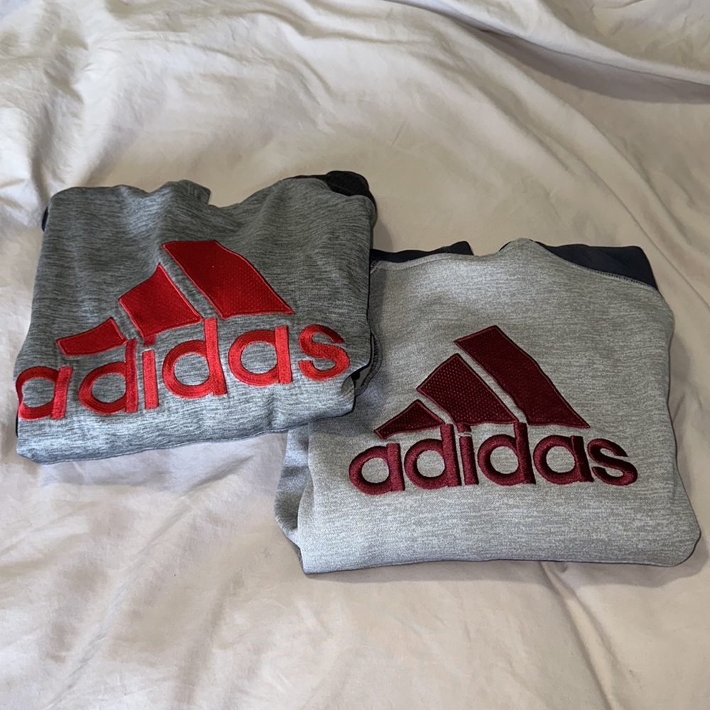 2 adidas hooded sweatshirts